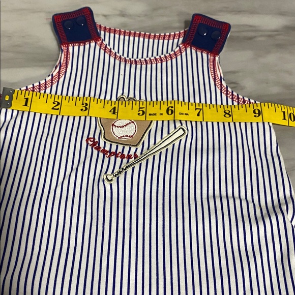 First Impressions Baby Baseball Romper‎ Retro Pinstripe 3–6M Cotton - Picture 8 of 9